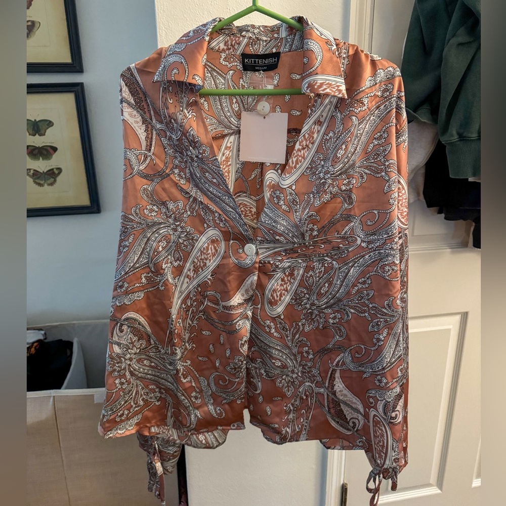 Kittenish Terracotta Paisley Blouse